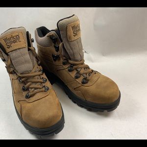 Work N Sport Brown Leather Work Boots #9405 Safety Toe Women’s 6.5 W 9405